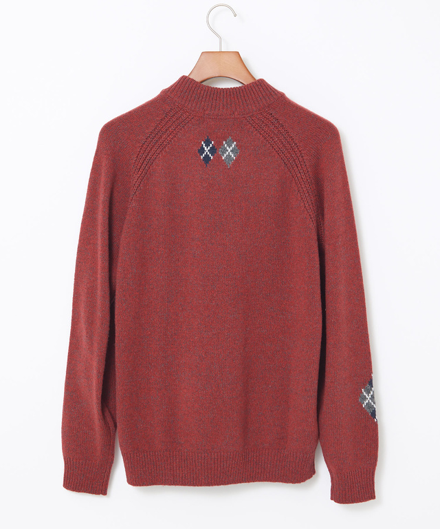 ハーフジップ 配色 ニット