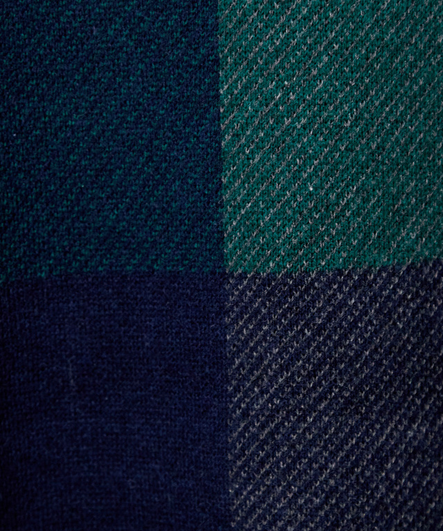 カシミヤブレンド ブロックチェック ニット【手洗いOK】