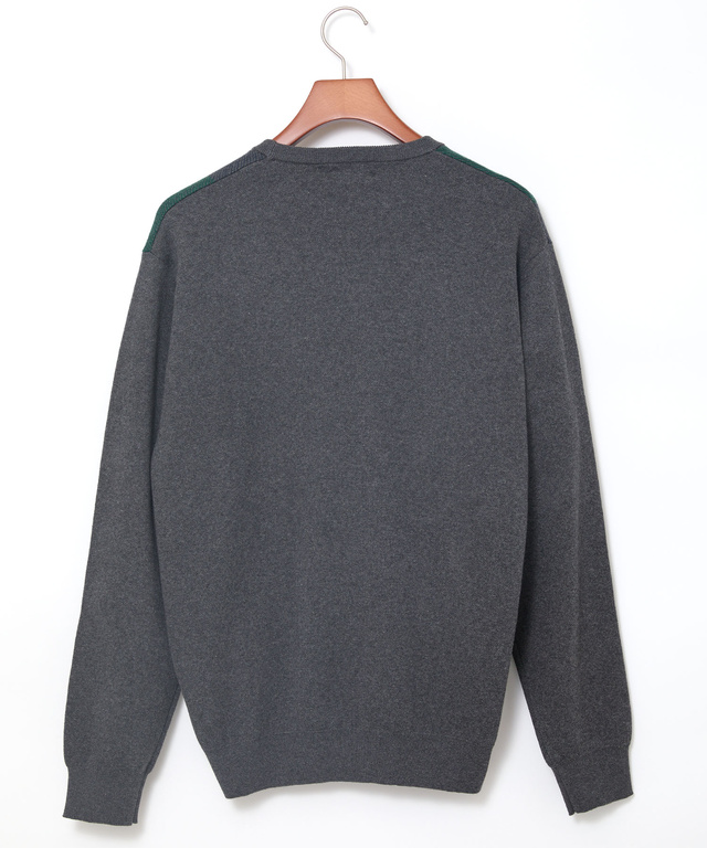 カシミヤブレンド ブロックチェック ニット【手洗いOK】