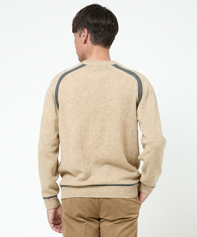 ウールブレンド ヘンリーネック ニット【手洗いOK】