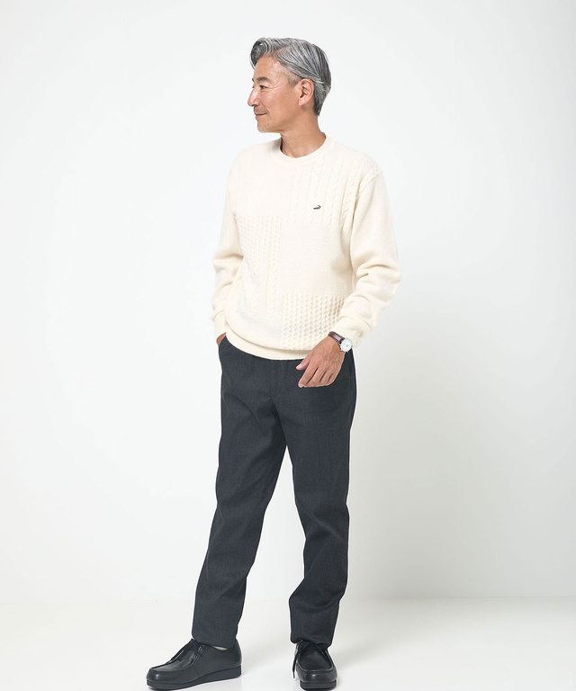 ラムウール マルチパターン ニット