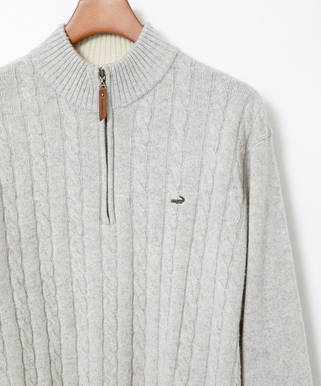 ウールブレンド ハーフジップ ニット