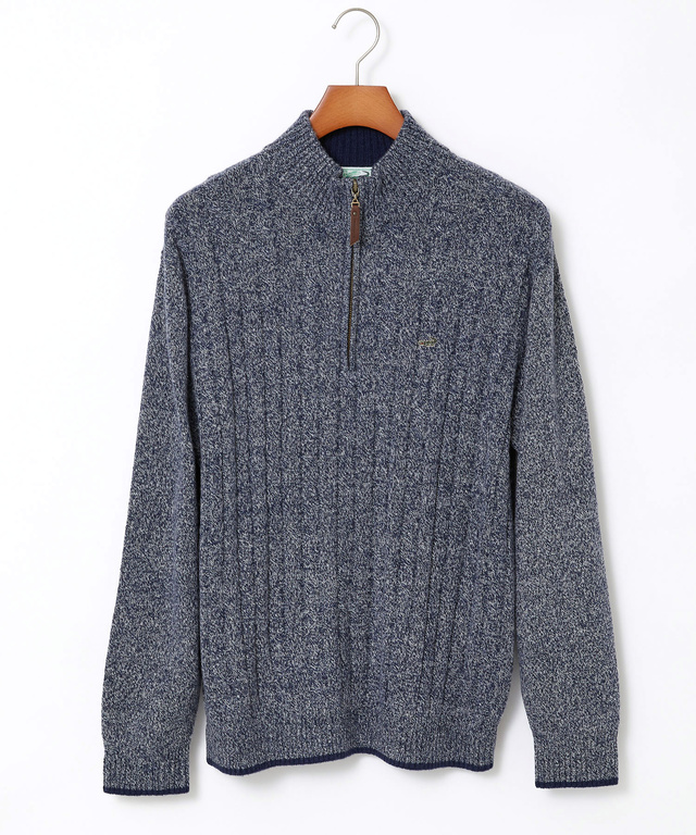 ウールブレンド ハーフジップ ニット