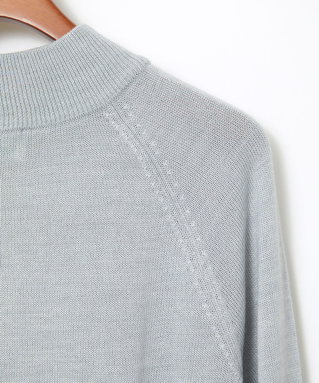 ウールブレンド ケーブル柄 モックネック ニット【手洗いOK】