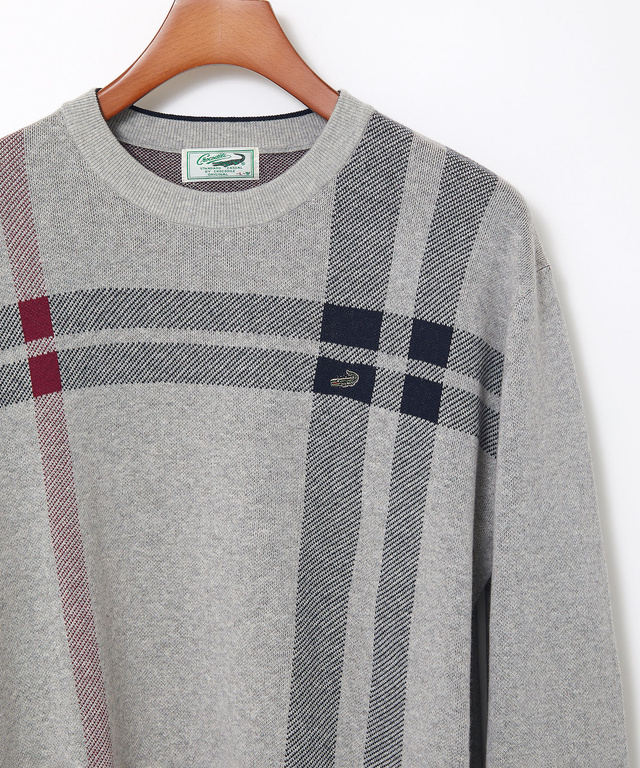 カシミヤブレンド チェック柄 ニット【手洗いOK】