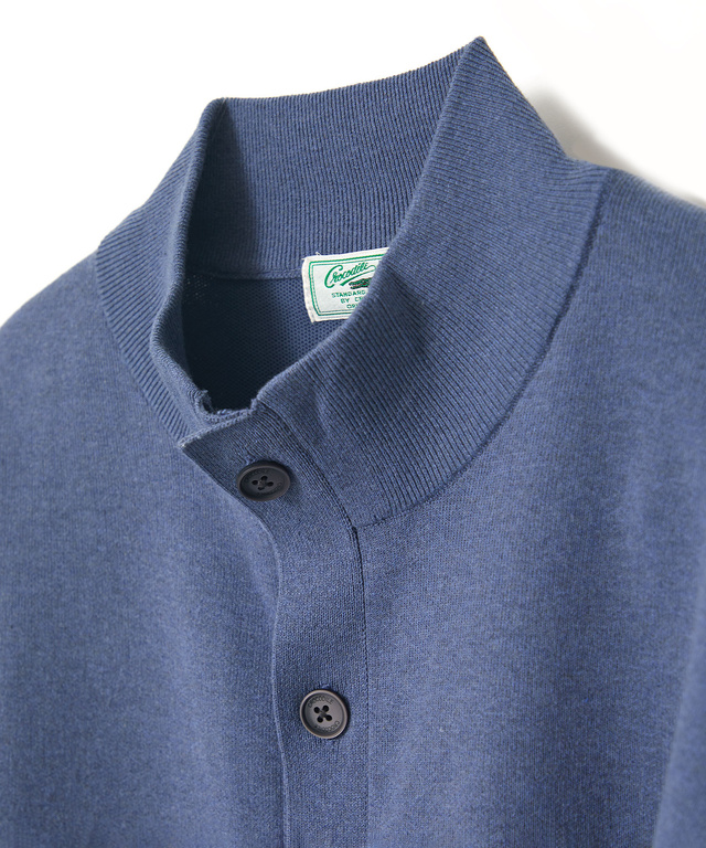 スタンドカラー スウェットライク カーディガン 【手洗いOK】