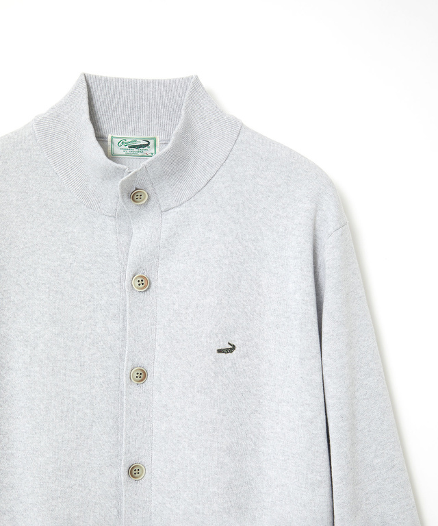 スタンドカラー スウェットライク カーディガン 【手洗いOK】