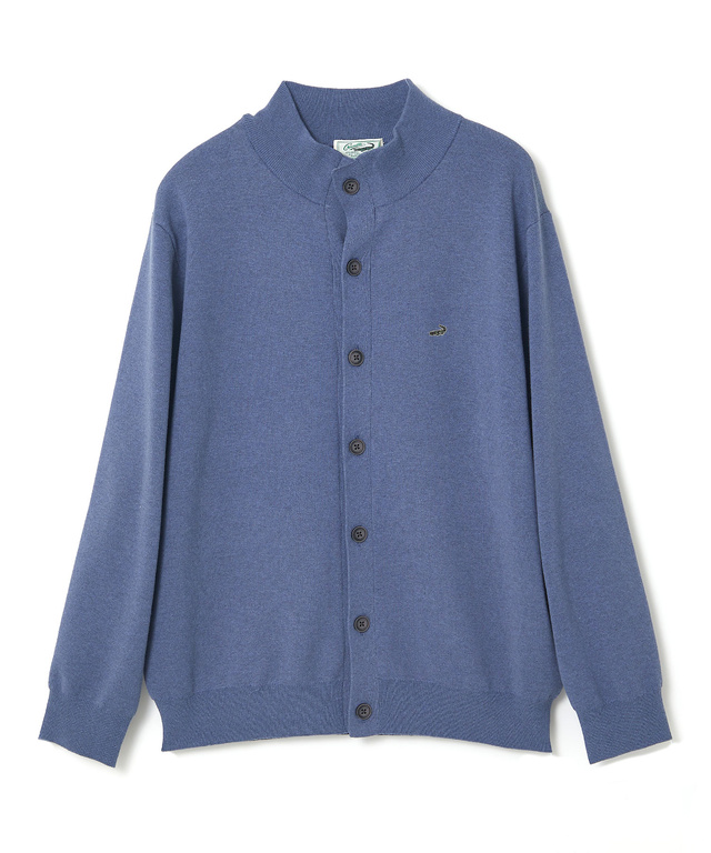 スタンドカラー スウェットライク カーディガン 【手洗いOK】