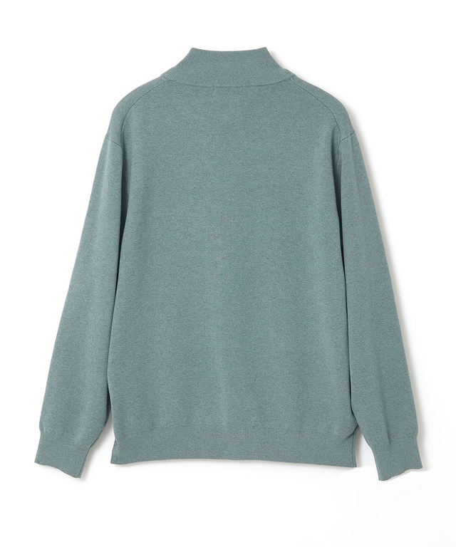 スタンドカラー スウェットライク カーディガン 【手洗いOK】