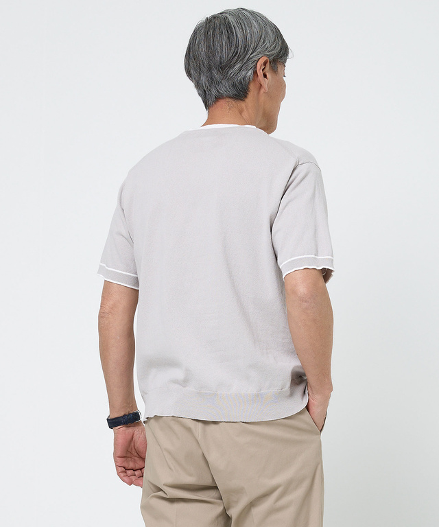 レイヤード風 ニット Tシャツ【手洗いOK】