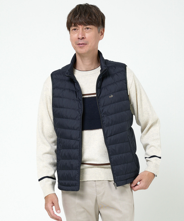 スタンドカラー ダウン ベスト
