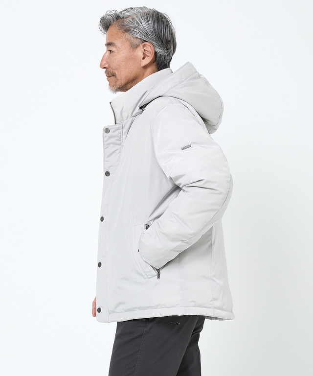 内キルト スタンドカラー ダウン ジャケット