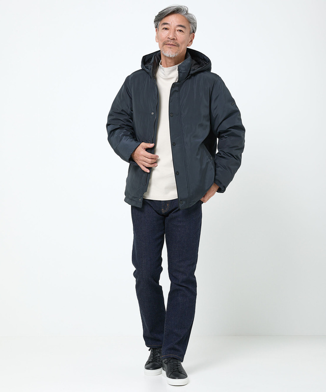 内キルト スタンドカラー ダウン ジャケット