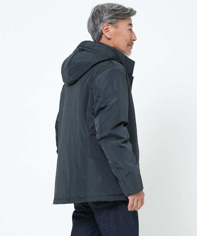 内キルト スタンドカラー ダウン ジャケット