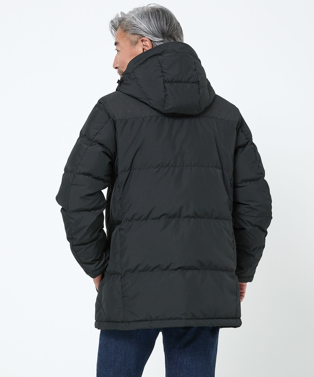 フード付き 切り替え ダウンコート