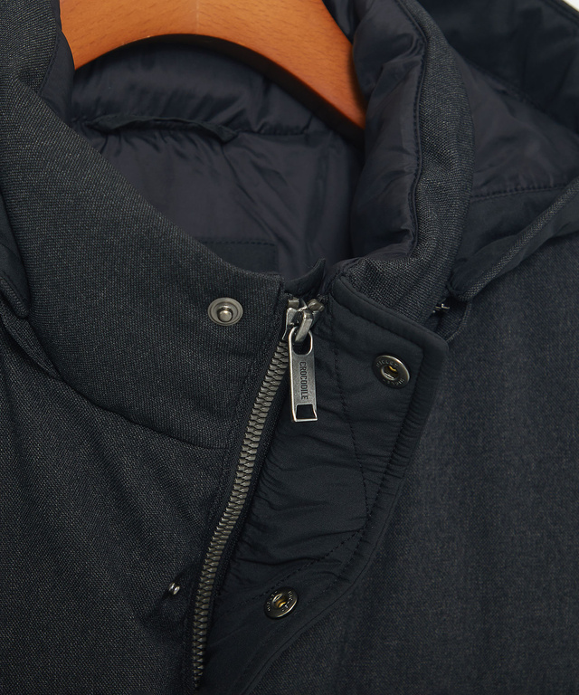 フード付き 切り替え ダウンコート