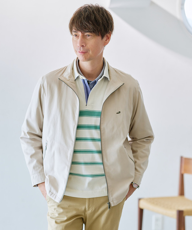 シャンブレーツイル ジップ ブルゾン【吸汗速乾】