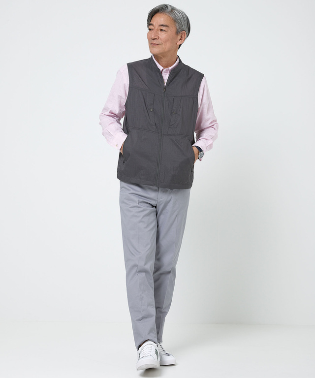 ナイロン マルチポケット ジップベスト