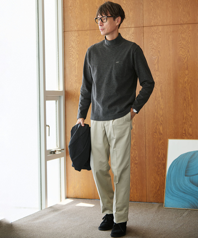 【ベストセラー】ストレッチ 2タック チノパンツ【シワになりにくい】