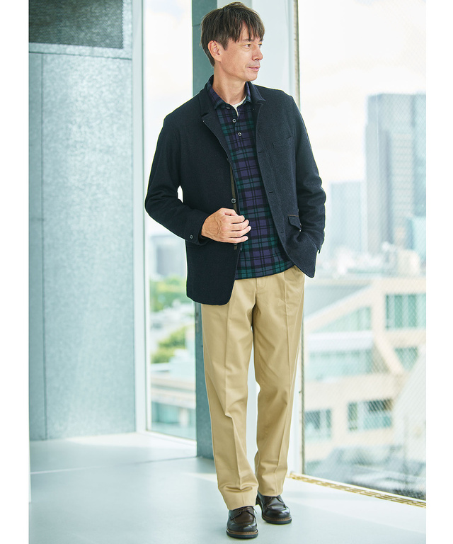 【ベストセラー】ストレッチ 2タック チノパンツ【シワになりにくい】