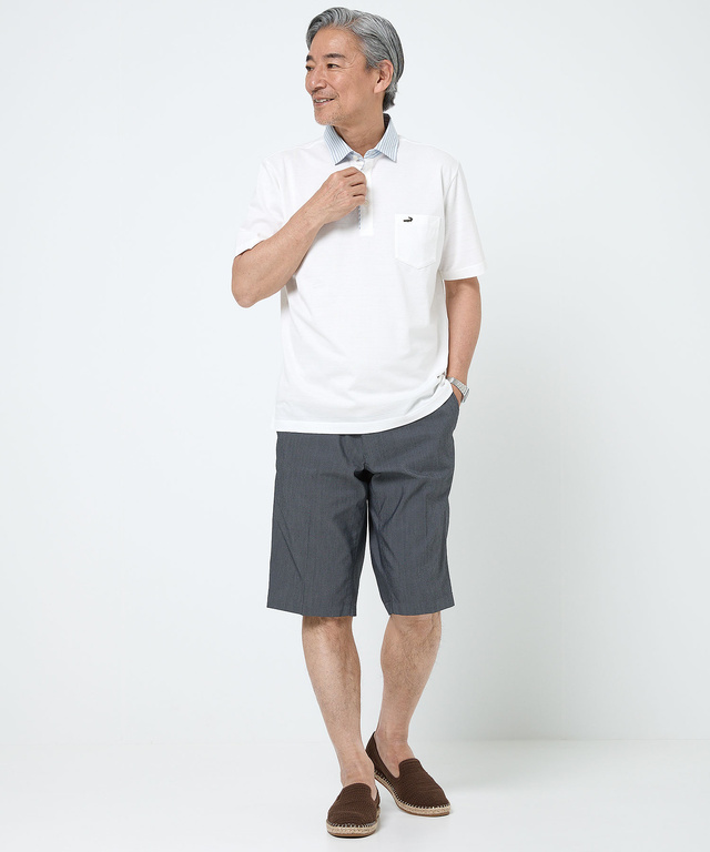 デニムライク ストレッチ ショートパンツ