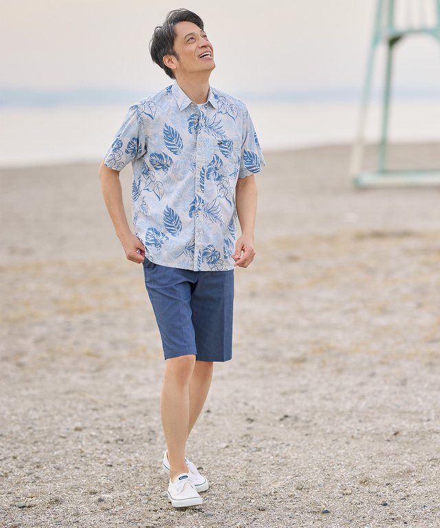 デニムライク ストレッチ ショートパンツ