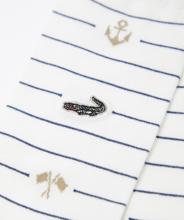 マリンモチーフ 細ライン ソックス