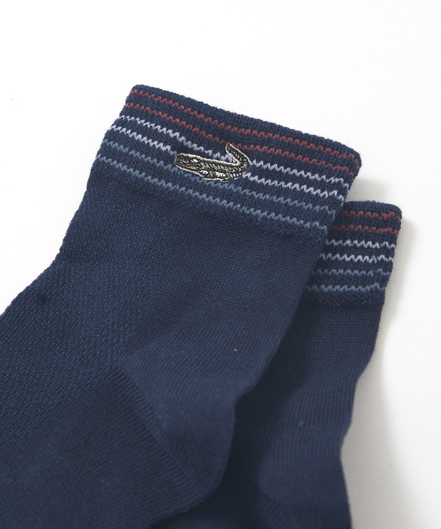 ボーダー メッシュ切り替え ショート丈ソックス