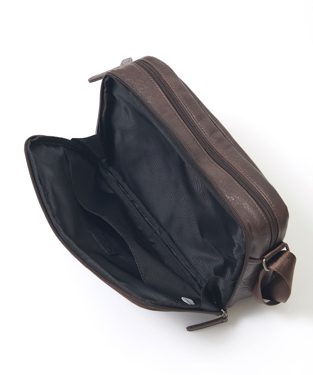 合成皮革 切り替え ショルダーバッグ