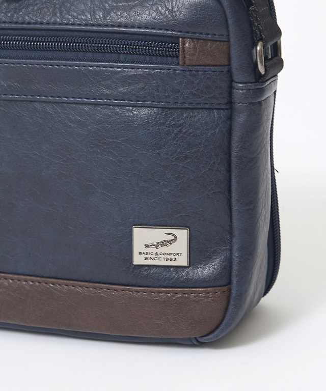 合成皮革 切り替え ショルダーバッグ