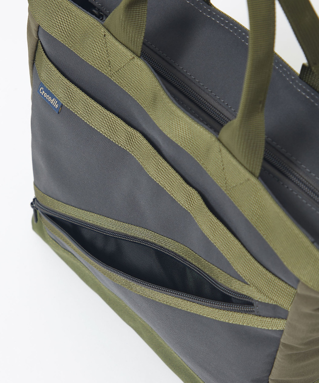 ナイロン ジップデザイン トートバッグ