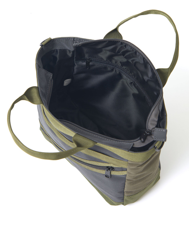 ナイロン ジップデザイン トートバッグ