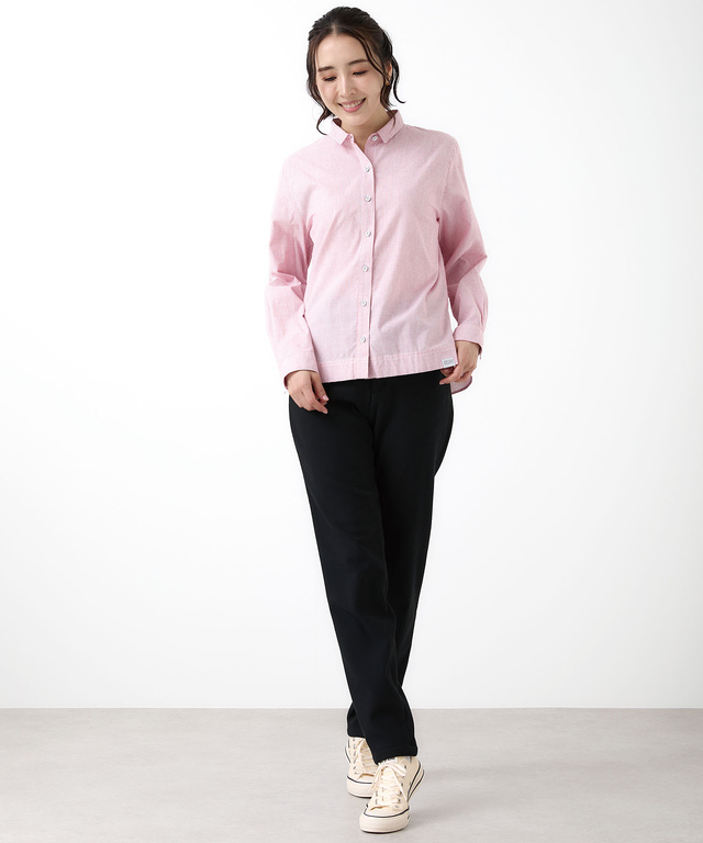 ストライプ柄 微起毛 ブラウス