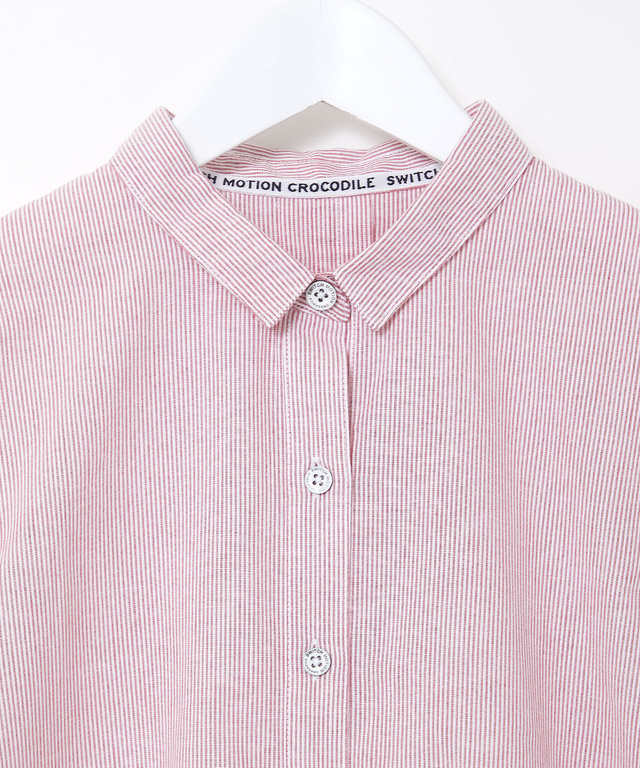 ストライプ柄 微起毛 ブラウス