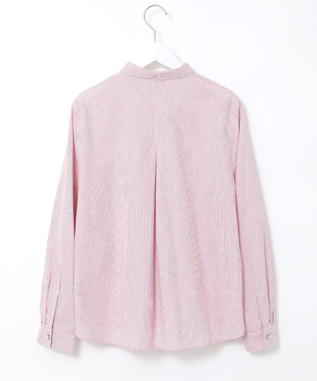 ストライプ柄 微起毛 ブラウス