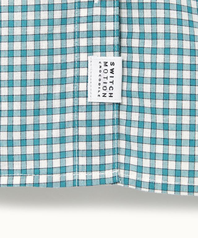 ラウンドカラー ギンガムチェック柄 ブラウス