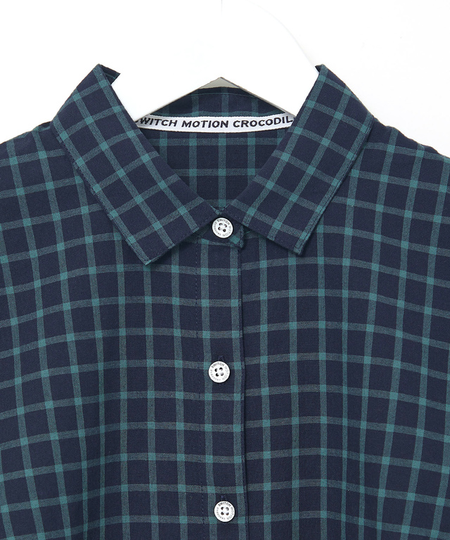 コットン デザイン 七分袖 ブラウス