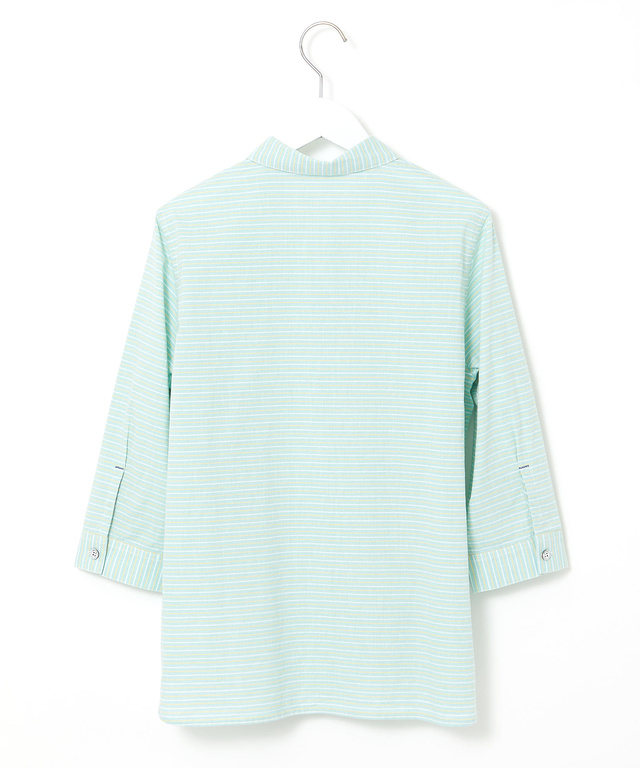 コットン デザイン 七分袖 ブラウス