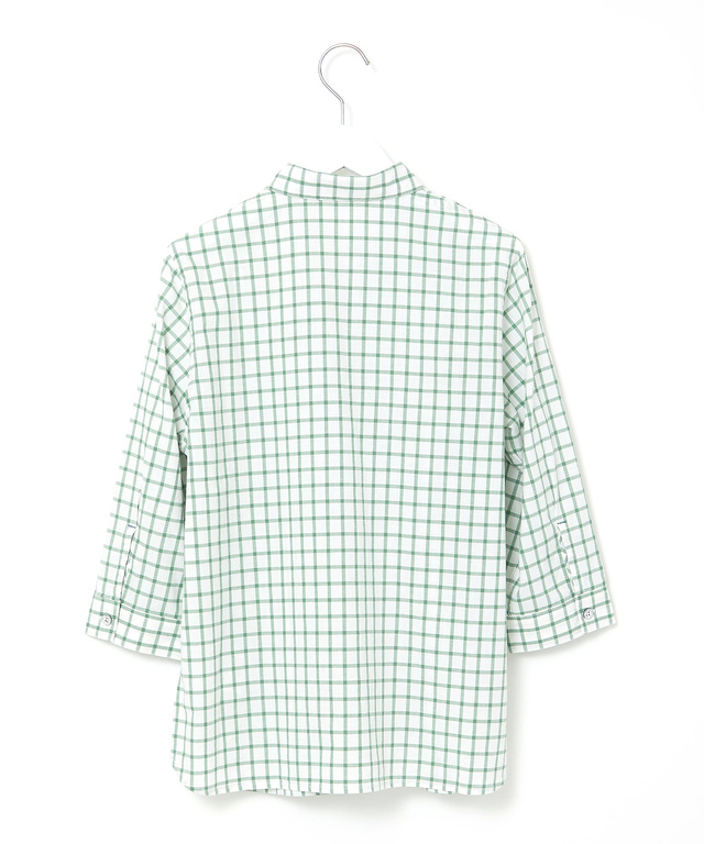 コットン デザイン 七分袖 ブラウス