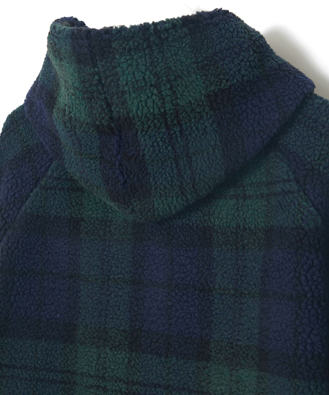 チェック柄 フリース パーカ【洗濯機洗いOK】