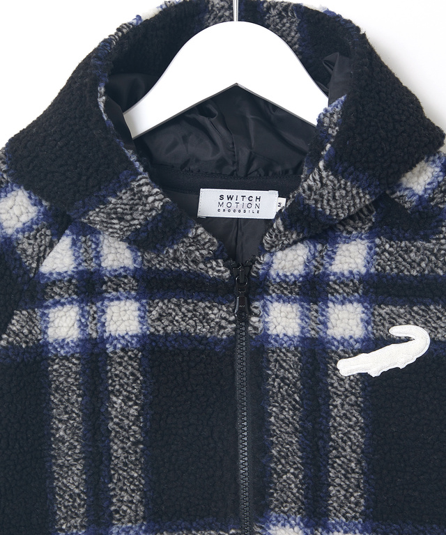 チェック柄 フリース パーカ【洗濯機洗いOK】