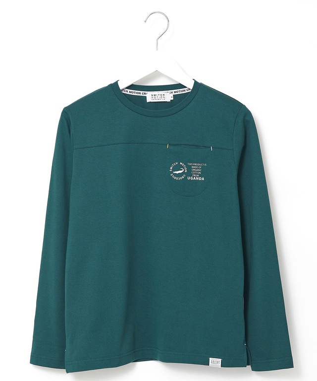 クルーネック ポケット カットソー【ウガンダオーガニックコットン】