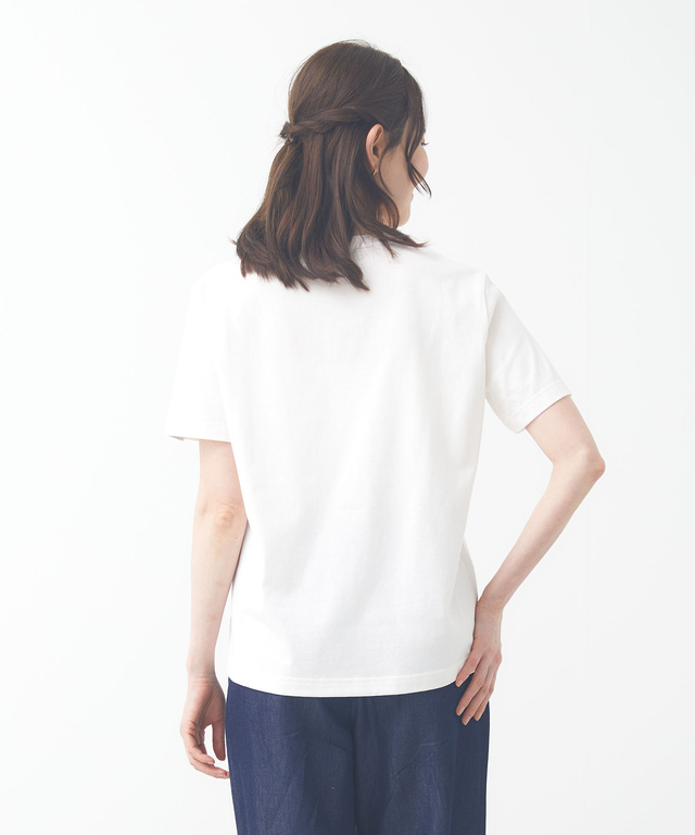 クルーネック プリント Tシャツ【ウガンダオーガニックコットン】