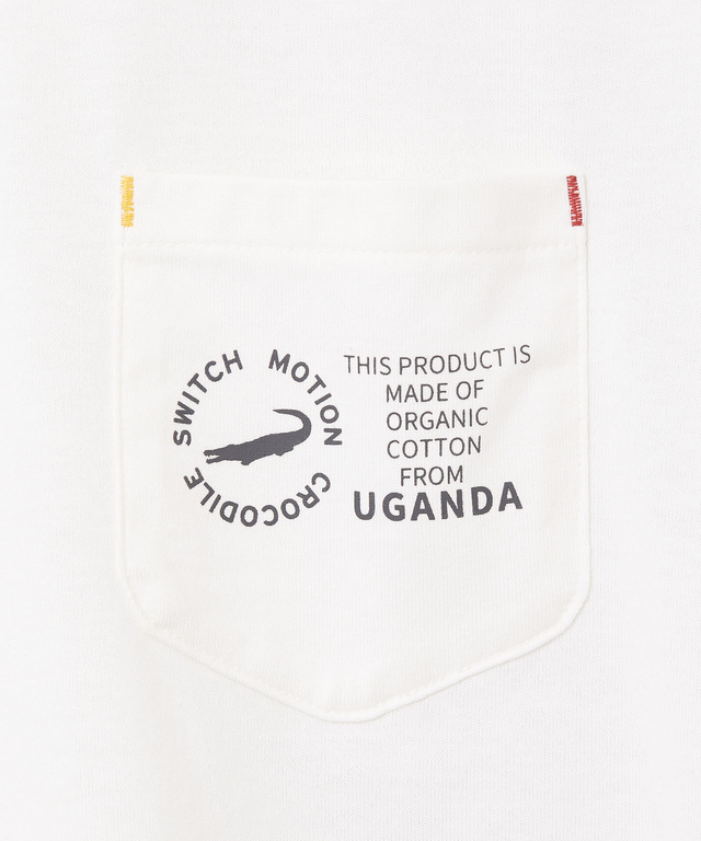 クルーネック プリント Tシャツ【ウガンダオーガニックコットン】