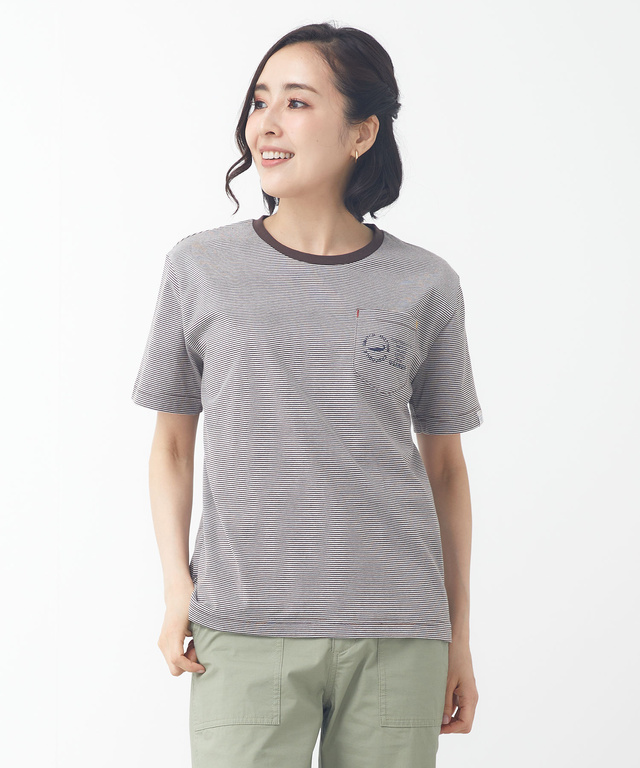 クルーネック プリント Tシャツ【ウガンダオーガニックコットン】