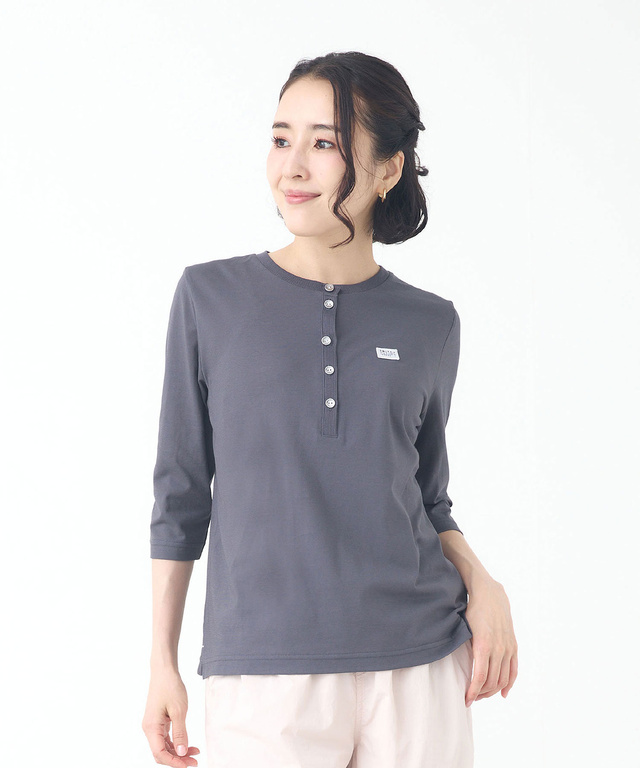 ヘンリーネック 七分袖 Tシャツ