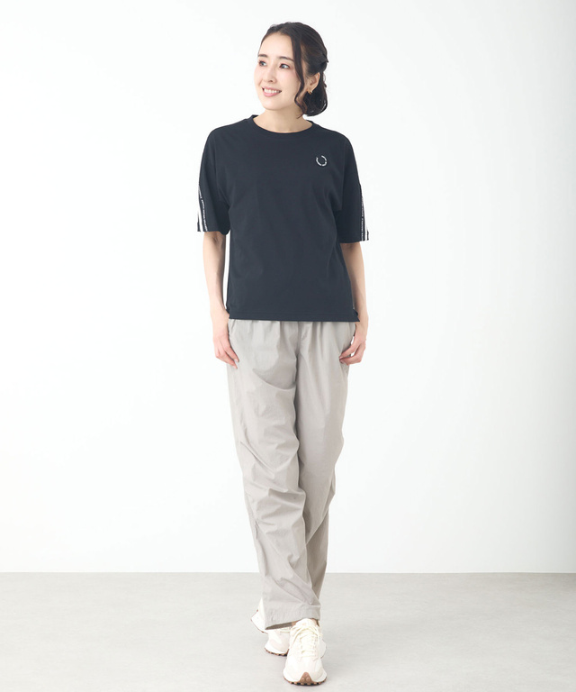 天竺 ロゴテープ 5分袖 Tシャツ【吸汗速乾】