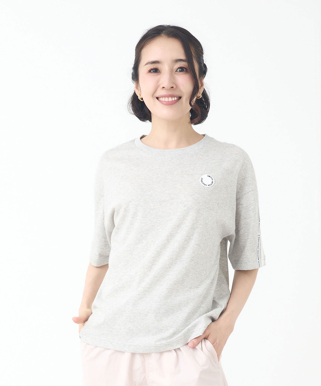 天竺 ロゴテープ 5分袖 Tシャツ【吸汗速乾】