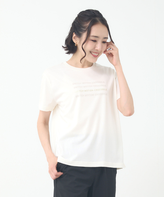 ロゴプリント クルーネック Tシャツ 【吸汗速乾】