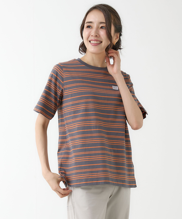 パネルボーダー サイドスリット カットソー